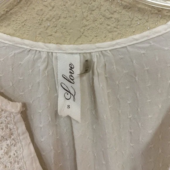 L Love woamns boho white mini Dress size Small - Picture 6 of 8